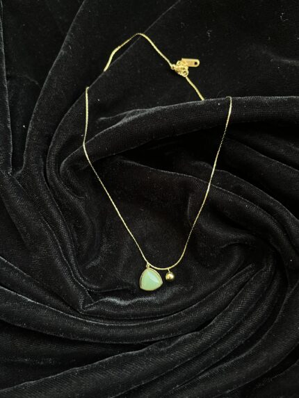 Green aventurine pendant with gold ball
